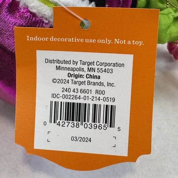 Hyde & Eek! Glitter Featherly Friends Halloween Bird Neon Pink 80's Skeleton NEW - Picture 9 of 12